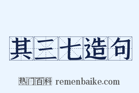 其三七造句是什么意思的图片